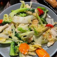 Sesame garlic v. prawns  at West End Vegan Restaurant in West End