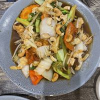Cashew nut stir fry  at West End Vegan Restaurant in West End