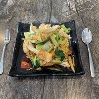 crispy eggless noodles   at West End Vegan Restaurant in West End