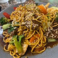 Mongolian noodle  at West End Vegan Restaurant in West End