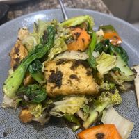 Veggies with olive saucee  at West End Vegan Restaurant in West End