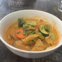 Avoid the ‘laksa’: looks farbetter than it tastes  at West End Vegan Restaurant in West End