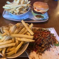 Vegan head of steam gyros and vegan burger   at Head of Steam in Durham