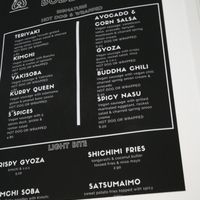 Jumping Buddha menu  at Jumping Buddha in Belfast