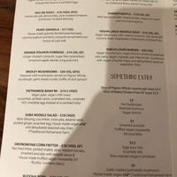 Menu at Little Lotus Cafe in Hobart