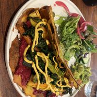 Chickpea pancakes   at Little Lotus Cafe in Hobart