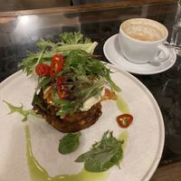 Okonamiyaki fritters we’re so good!  at Little Lotus Cafe in Hobart