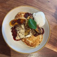 Vegan pancakes   at Little Lotus Cafe in Hobart