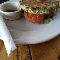 Zucchini fritters 9 dolls at Hydro Cafe in Twizel