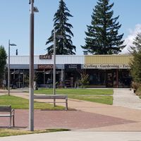 Hydro cafe and the adjacent small park  at Hydro Cafe in Twizel