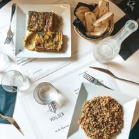 Vegetarian quiche and vegan “risotto” at Walden in Milan