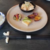Vegetarian version with tofu and egg(with avocado) at Lorimer in Kyoto