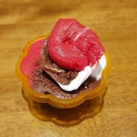 Sorbet framboise, coco et choco-coco at Havre aux Glaces in Montreal