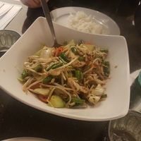 Stir fry chilli and sweet basil (hot)  at Bunga Raya in Merimbula