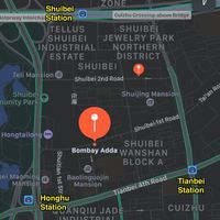 Map showing closest Metro Stations - Shuibei not ideal at Bombay Adda 印滋味 in Shenzhen