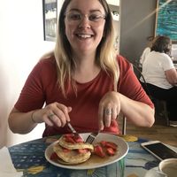 Stawberry pancakes  at The Beachcomber Cafe in Woolacombe