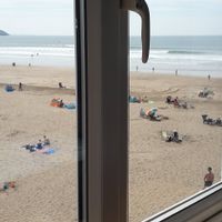 View from our table, nice at The Beachcomber Cafe in Woolacombe