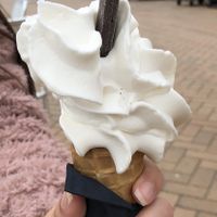 Soft serve with dark chocolate stick! at v360 in Brighton