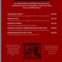 Page 6 vegan menu at Otani in Mayfield Heights