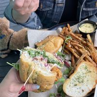 Fried shrimp po boy at Vegan Food House in Dallas