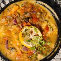 Shrimp n grits at Vegan Food House in Dallas