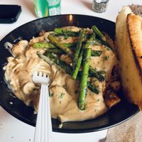 Large seafood Mac - my son who is not vegan said sauce was excellent, texture just right   at Vegan Food House in Dallas