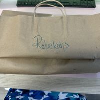 Cute and personalized delivery!  at Vegan Food House in Dallas