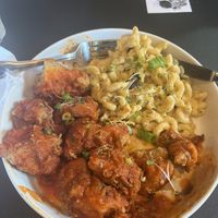 Buffalo Bites Macaroni and Cheese   at Vegan Food House in Dallas