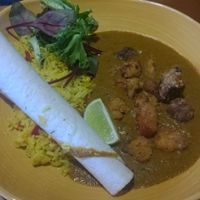 Sweet potato and aubergine katsu curry at Harvester in North Shields