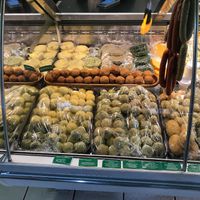 Polpette and burgers  at Macelleria Vegetariana Gagliano in Naples