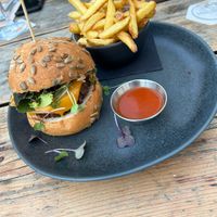 Vegan burger   at The Olive Tree in Mallorca