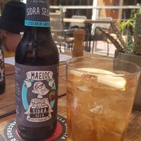 Dry apple cider at The Olive Tree in Mallorca