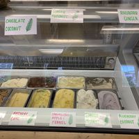 Green text means vegan at Blue Spruce Ice Cream in Courtenay