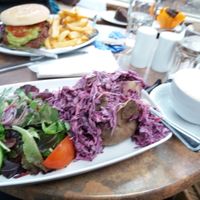 Baked potato with coleslaw and salad at St John's Garden Centre in Barnstaple