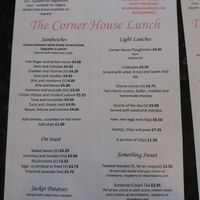 Menu at The Corner House Cafe in Watchet