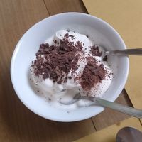 Gelato di riso con scaglie di cioccolato fondente at Un Punto Macrobiotico in Citta Di Castello