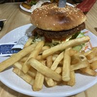 Vegetarian Hamburger  at La Amistad in Monteverde