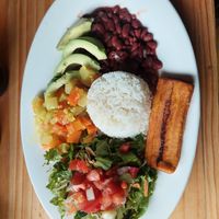 Vegan casado, about 5500 colones at La Amistad in Monteverde