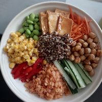 Protein bowl at Pumpkin and Beetroot in Ubud