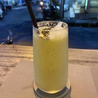 Vegan mango smoothie with coconut instead of yoghurt (make sure to ask)   at Pumpkin and Beetroot in Ubud