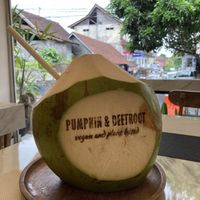 Young coconut #Veganuary at Pumpkin and Beetroot in Ubud
