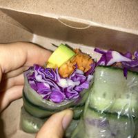 Rainbow rolls. Delicious #Veganuary at Pumpkin and Beetroot in Ubud