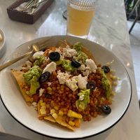 Raw vegan nacho bowl at Pumpkin and Beetroot in Ubud