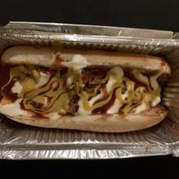 Jackfruit dog (vegan)  at V Temple Bar in Dublin