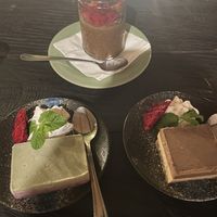 dessert!! mousse, matcha cheesecake, snickerdoodle  at MOTHER in Ubud