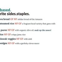 Vegan menu snapshot  at MOTHER in Ubud