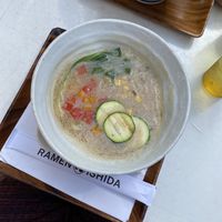 Vegan Miso “no noodles extra veggies please" at Ramen Ishida in New York City