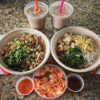 2 CYO Bibimbap bowls, 2 shakes and side of kimchi! Amazing vegan food in Everett! at K Fresh in Everett