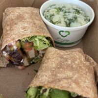 Twister wrap and potato saladd  at Native Foods in Palm Springs