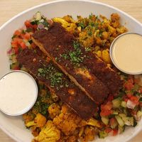 Spicy tempeh shawarma bowl at Native Foods in Palm Springs